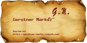 Gerstner Markó névjegykártya